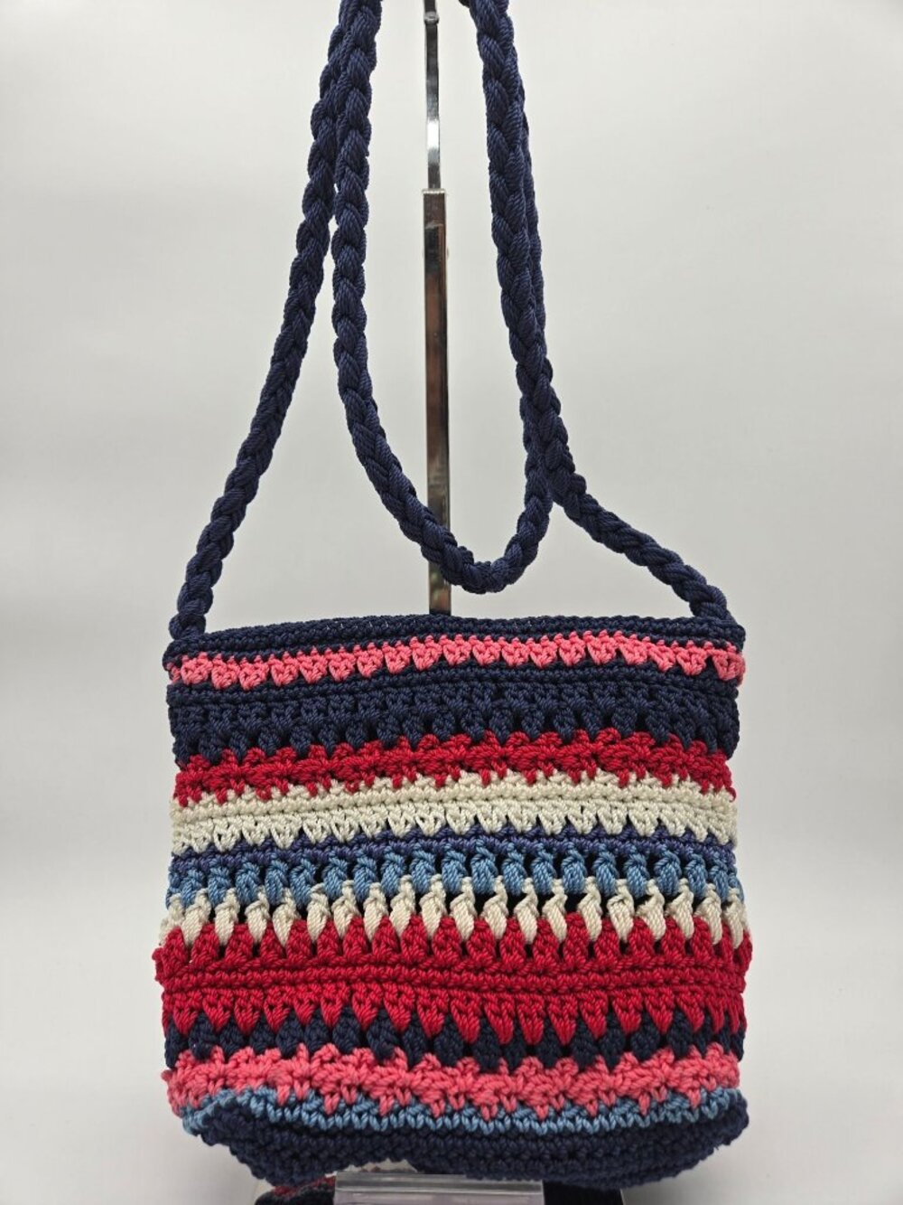 Croft & Barrow Red, White and Blue Woven Shoulder Crossbody Bag Purse